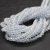 Natural White Topaz Semi-Precious Gemstone FACETED Rondelle Beads - 4mm x 3mm - 15'' Strand