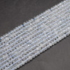 Natural White Topaz Semi-Precious Gemstone FACETED Rondelle Beads - 4mm x 3mm - 15'' Strand