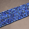 Natural Blue Kyanite Semi-Precious Gemstone FACETED Rondelle Spacer Beads - 4mm x 3mm - 15'' Strand