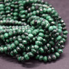 Natural Malachite Semi-Precious Gemstone FACETED Rondelle Spacer Beads - 4mm x 3mm - 15'' Strand