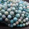 Natural Turquoise Blue Hemimorphite Semi-precious Gemstone Round Beads - 6mm or 8mm Sizes - 14'' Strand