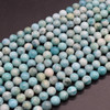 Natural Turquoise Blue Hemimorphite Semi-precious Gemstone Round Beads - 6mm or 8mm Sizes - 14'' Strand