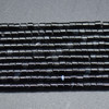 Natural Black Tourmaline Semi-precious Gemstone Round Tube Beads - 2mm x 2mm - 15'' Strand