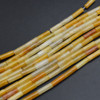 Natural Yellow Jade  Semi-precious Gemstone Round Tube Beads  13mm x 4mm  15 Strand