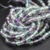 Large Hole (2mm) Beads - Natural Rainbow Fluorite Semi-Precious Gemstone Round Beads - 8mm - 15'' strand
