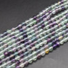 Large Hole (2mm) Beads - Natural Rainbow Fluorite Semi-Precious Gemstone Round Beads - 8mm - 15'' strand