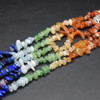 Natural Mixed Rainbow Colours Semi-precious Gemstone Chips Nuggets Beads - 5mm - 8mm, 16'' Strand  