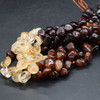 High Quality Citrine & Garnet Semi-precious Gemstone Pebble Tumbledstone Nugget Beads - 6mm - 8mm - 15'' strand