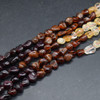 High Quality Citrine & Garnet Semi-precious Gemstone Pebble Tumbledstone Nugget Beads - 6mm - 8mm - 15'' strand