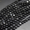 Natural Black Obsidian Semi-Precious Gemstone Heart Beads - 10mm - 15'' Strand