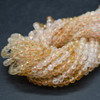Heat Treated Mixed Citrine Semi-precious Gemstone FACETED Round Beads - 3mm - 15'' Strand