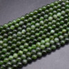 Natural Canadian Jade (Green) Semi-Precious Round Gemstone Beads - 6mm - 15'' Strand