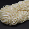Natural Freshwater Rice Pearl Beads - Off White - approx 3mm - 3.5mm x 2.5mm -  15'' Strand
