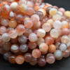 Natural Water Agate Semi-Precious Gemstone Round Beads - 6mm, 8mm  sizes - 15'' Strand