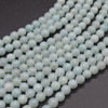 Large Hole (2.5mm) Beads - Amazonite Semi-Precious Gemstone Round Beads - 8mm - 15'' strand