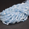 Natural Aquamarine Semi-precious Irregular Gemstone Pebble Tumbledstone Nugget Beads - 4mm - 7mm - 15'' Strand