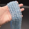 Natural Aquamarine Semi-precious Irregular Gemstone Pebble Tumbledstone Nugget Beads - 4mm - 7mm - 15'' Strand