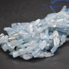 Natural Aquamarine Semi-precious Irregular Gemstone Pebble Tumbledstone Nugget Beads - 8mm - 12mm - 15'' Strand