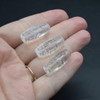 Crystal Clear Quartz 9 EYE Barrel Semi-precious Gemstone Pendant, Charm Bead - 2.5cm x 1cm - 1 Count