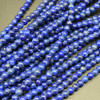 Large Hole (2.5mm) Beads - Lapis Lazuli Semi-Precious Gemstone Round Beads - 6mm - 15'' strand