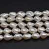 Natural Large White Freshwater Baroque Nugget Pearl Beads - for Earrings / Pendants - 2 Count - 18mm - 20mm x 11mm - 13mm