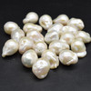 Natural Large White Freshwater Baroque Nugget Pearl Beads - for Earrings / Pendants - 2 Count - 18mm - 20mm x 11mm - 13mm