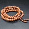 Natural Light Red Sandalwood Round Wood Beads - 108 beads - Mala Prayer Beads - 6mm, 8mm