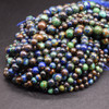 Natural Azurite Semi-Precious Round Gemstone Beads - 4mm, 6mm, 8mm, 10mm Sizes - 15'' Strand