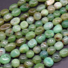 Natural Dark Green Chrysoprase Gemstone Pebble Tumblestone Nugget Beads - 10mm - 15mm - 15'' Strand
