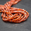 Cubic Zirconia Faceted Cube Beads - Garnet Orange - 2mm - 2.2mm - 15'' Strand