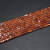 Cubic Zirconia Faceted Cube Beads - Garnet Orange - 2mm - 2.2mm - 15'' Strand