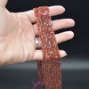Cubic Zirconia Faceted Cube Beads - Garnet Orange - 2mm - 2.2mm - 15'' Strand