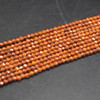 Cubic Zirconia FACETED Round Beads - Dark Orange - 2mm - 15'' Strand
