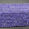 Cubic Zirconia FACETED Round Beads - Purple - 3mm, 4mm Sizes - 15'' Strand