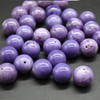Natural Charoite SMOOTH Round Semi-precious Loose Gemstone Beads - 14mm - 15mm - 1 or 4 Count