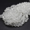 Natural Clear Quartz Semi-Precious Gemstone STAR CUT Faceted Round Beads - 6mm, 8mm, 10mm sizes - 14'' Strand