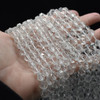 Natural Clear Quartz Semi-Precious Gemstone STAR CUT Faceted Round Beads - 6mm, 8mm, 10mm sizes - 14'' Strand