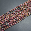 Natural Watermelon Tourmaline Gemstone Round Beads - 2.5mm, 3mm, 4mm - 15'' Strand
