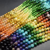 Mixed Gemstone Round Beads  6mm & 8mm  14'' Strand | Multi-Coloured Crystal Beads for Jewellery Making