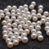 Saltwater Japanese Akoya Half-Drilled Round White Pearl Beads  1 Pair (2pcs) for Earrings or Ring  4 Size Options
