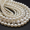 Saltwater Japanese Akoya Round White Pearl Beads 16'', 4 sizes options, for Jewellery making