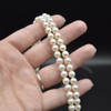 Saltwater Japanese Akoya Round White Pearl Beads 16'', 4 sizes options, for Jewellery making