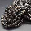Silver Sheen Obsidian Smooth Rondelle Spacer Beads - 8mm x 4mm - 5mm - 14'' Strand, for Jewellery Making