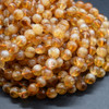 Citrine Round Beads - Dark, Cloudy - 7.5mm - 8mm - 15'' Strand, for Jewellery Making, DIY