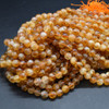 Citrine Round Beads - Dark, Cloudy - 7.5mm - 8mm - 15'' Strand, for Jewellery Making, DIY