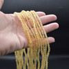 Golden Rutilated Quartz Round Beads - 4mm - 4.5mm, 20'' strand, for Jewellery Making DIY