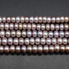 Freshwater Pearl Beads - Rondelle - Pink, Purple 6-8mm - 15'', for Jewellery Making