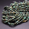 African Turquoise (Dark) Round Beads - 6mm, 8mm Sizes - 15'', for Jewellery Making