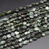 Seraphinite Tumblestone Nugget Beads - 5mm - 8mm - 15'' strand, for Jewellery Making