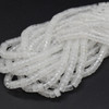 Clear Quartz Flat Heishi Disc Gemstone Beads - 4mm x 2mm - 15'' strand, for Jewellery Making